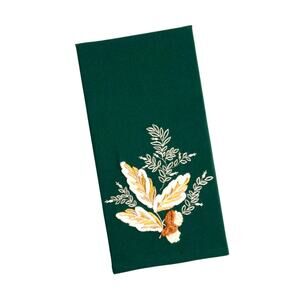 World Market Pine Green Acorn Floral Embroidered Kitchen Towel (set of 4)